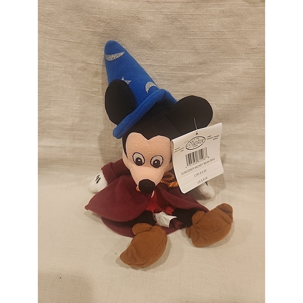 NWT Disney Store Bean Bag Plush Fantasia Sorcerer Mickey Mouse